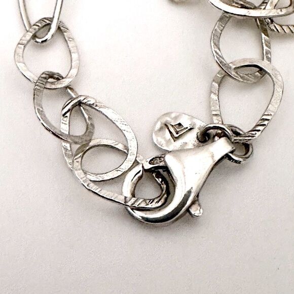 Silpada Retired N2109 “In the Loop” Necklace 31” long. Hammered Chain Links - Picture 9 of 11